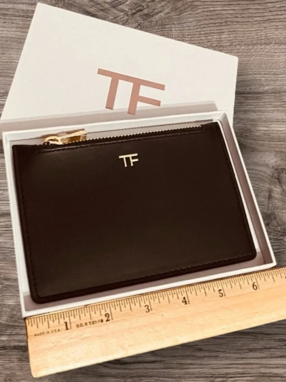 Tom Ford Black Zippered Pouch New With Box